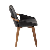 Lumisource Cosmo Mid-Century Chair in Walnut and Black Faux Leather