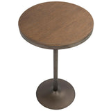 Lumisource Dakota Industrial Adjustable Bar / Dinette Table in Antique and Brown
