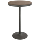 Lumisource Dakota Industrial Adjustable Bar / Dinette Table in Grey and Brown