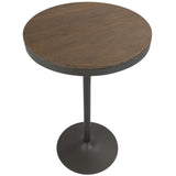 Lumisource Dakota Industrial Adjustable Bar / Dinette Table in Grey and Brown