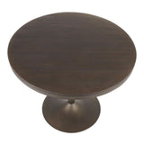 Lumisource Dakota Industrial Dining Table in Antique Metal & Espresso Wood-Pressed Grain Bamboo
