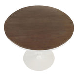 Lumisource Dakota Industrial Dining Table in White Metal & Brown Wood-Pressed Grain Bamboo