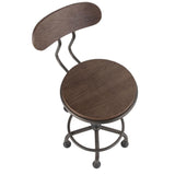Lumisource Dakota Industrial Task Chair in Antique Metal and Espresso Wood
