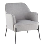 Lumisource Daniella Contemporary Accent Chair in Black Metal and Grey Fabric