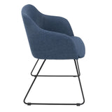 Lumisource Daniella Contemporary Dining/Accent Chair in Blue - Set of 2