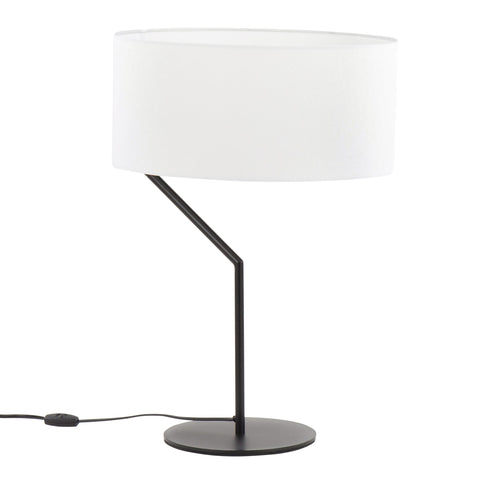 Lumisource Daniella Modern Table Lamp in Black Metal with White Linen Shade