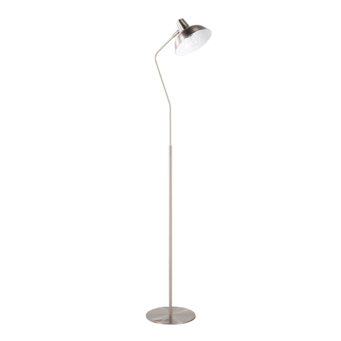 Lumisource Darby Contemporary Floor Lamp in Nickel Metal