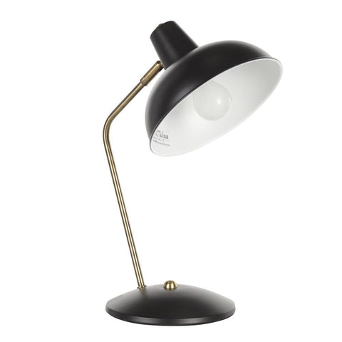 Lumisource Darby Contemporary Table Lamp in Black Metal with Gold Accent