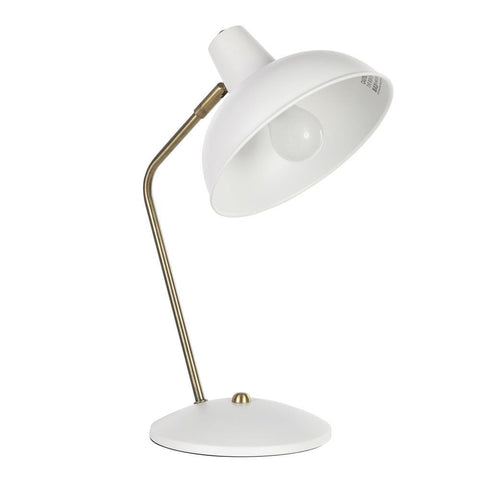 Lumisource Darby Contemporary Table Lamp in White Metal with Gold Accent