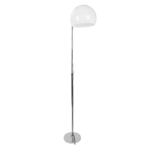 Lumisource Decco Contemporary Adjustable Floor Lamp in Chrome with White Shade