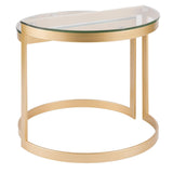Lumisource Demi Contemporary Nesting Tables in Gold with Clear Glass Top - Set of 2