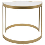 Lumisource Demi Contemporary Nesting Tables in Gold with White Marble Top - Set of 2