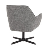 Lumisource Diana Contemporary Lounge Chair in Black Metal with Grey Noise Fabric