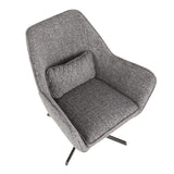 Lumisource Diana Contemporary Lounge Chair in Black Metal with Grey Noise Fabric