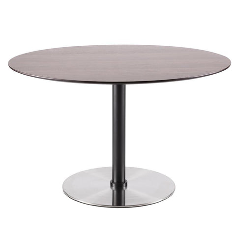 Lumisource Dillon Mid-Century Modern Dining Table in Walnut and Stainless Steel