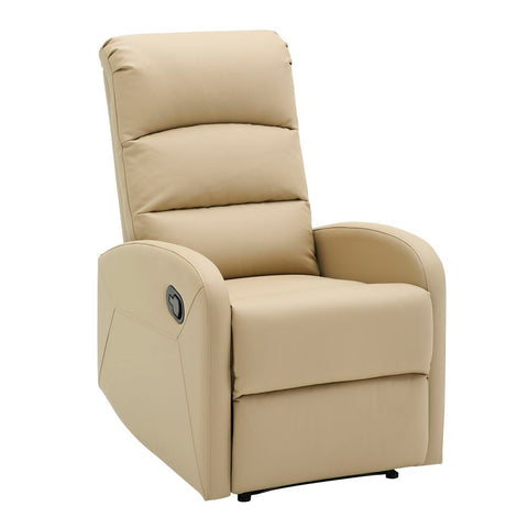 Lumisource Dormi Contemporary Recliner Chair in Beige Faux Leather