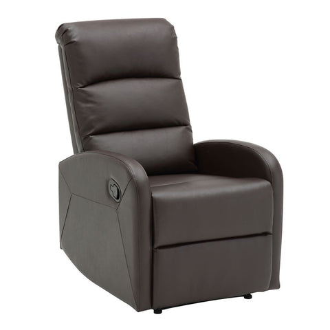 Lumisource Dormi Contemporary Recliner Chair in Brown Faux Leather