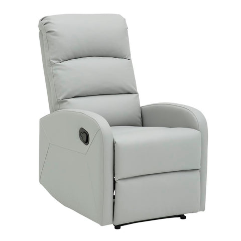 Lumisource Dormi Contemporary Recliner Chair in Light Grey Faux Leather