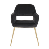 Lumisource Dory Contemporary/Glam Dining Chair in Gold Metal and Black Velvet Fabric