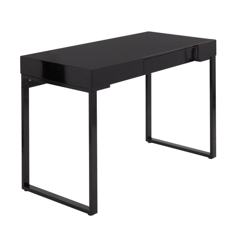 Lumisource Drift Contemporary Desk in Black Steel and Black Wood