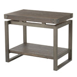 Lumisource Drift Industrial End Table in Antique Metal with Espresso Wood-Pressed Grain Bamboo
