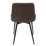 Lumisource Duke Industrial Dining Chair in Black and Espresso Fabric - Set of 2