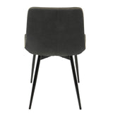 Lumisource Duke Industrial Dining Chair in Black and Grey Fabric - Set of 2