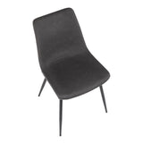 Lumisource Durango Contemporary Dining Chair in Black with Vintage Grey Faux Leather - Set of 2