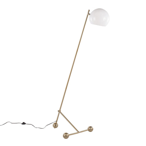 Lumisource Eileen Contemporary/Glam Floor Lamp in Gold Steel with White Plastic Shade
