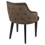 Lumisource Eliza Contemporary Dining Chair in Espresso with Brown Velvet - Set of 2