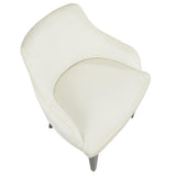Lumisource Eliza Contemporary Dining Chair in Espresso with Cream Velvet - Set of 2