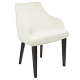 Lumisource Eliza Contemporary Dining Chair in Espresso with Cream Velvet - Set of 2