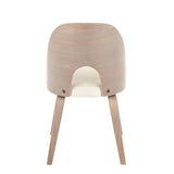 Lumisource Ellen Mid-Century Modern Dining Chair in Light Walnut Wood and Tan Fabric - Set of 2