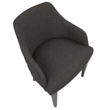 Lumisource Elliott Contemporary Dining Chair in Espresso with Charcoal Fabric - Set of 2