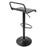 Lumisource Emery Industrial Adjustable Barstool with Swivel in Black - Set of 2