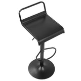 Lumisource Emery Industrial Adjustable Barstool with Swivel in Black - Set of 2