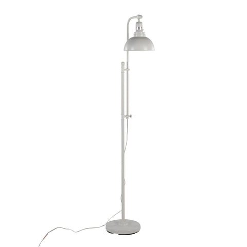 Lumisource Emery Industrial Floor Lamp in White Metal