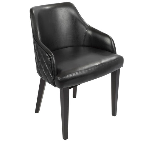 Lumisource Esteban Contemporary Dining Chair in Espresso with Black Faux Leather - Set of 2