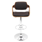Lumisource Fiore Bar Stool In Walnut And Brown