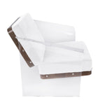 Lumisource Float Contemporary Chair in Walnut, Clear Acrylic, and White Mohair Fabric
