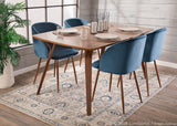 Lumisource Folia Mid-Century Modern Dining Table in Walnut Wood