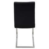 Lumisource Foster Contemporary Dining Chair in Black Faux Leather - Set of 2