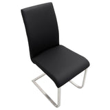 Lumisource Foster Contemporary Dining Chair in Black Faux Leather - Set of 2
