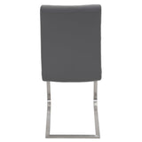 Lumisource Foster Contemporary Dining Chair in Grey Faux Leather - Set of 2