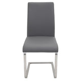 Lumisource Foster Contemporary Dining Chair in Grey Faux Leather - Set of 2