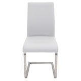 Lumisource Foster Contemporary Dining Chair in White Faux Leather - Set of 2