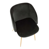 Lumisource Fran Contemporary Chair in Gold Metal and Black Velvet - Set of 2