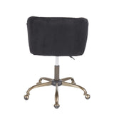 Lumisource Fran Contemporary Task Chair in Black Corduroy Fabric