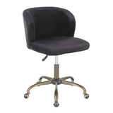 Lumisource Fran Contemporary Task Chair in Black Velvet