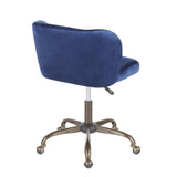 Lumisource Fran Contemporary Task Chair in Blue Velvet